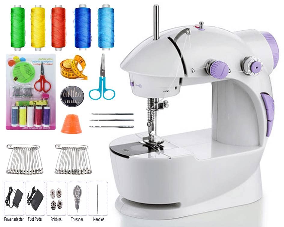 UnihomSewing Machine For Home Tailoring With Inbuilt Focus Light, Foot Pedal, Adapter, And Fully Loaded Sewing Kit