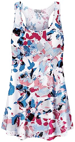 Image of Cestyle Womens Sleeveless Scoop Neck Flowy Loose Fit Workout Shirts Racerback Long Tank Tops