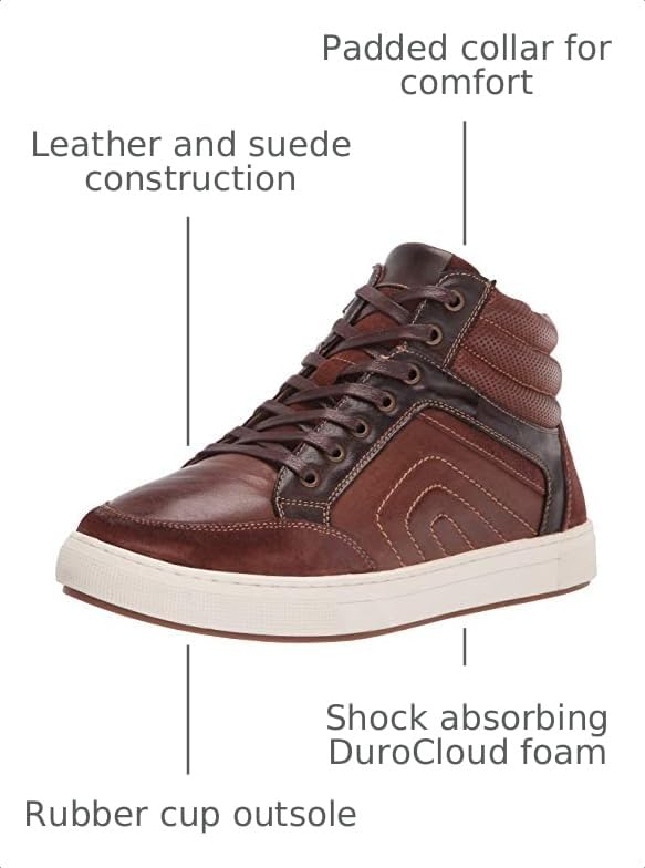 Image of Propet Mens Kenton High Sneakers Shoes Casual - Brown