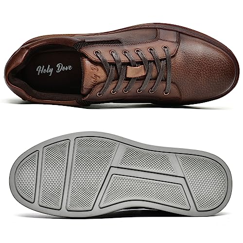 Holy dove Mens Casual Leather Sneakers Slip On Tennis Walking Skateboarding Shoes for Men Daily Comfortable Fashion Shoe3