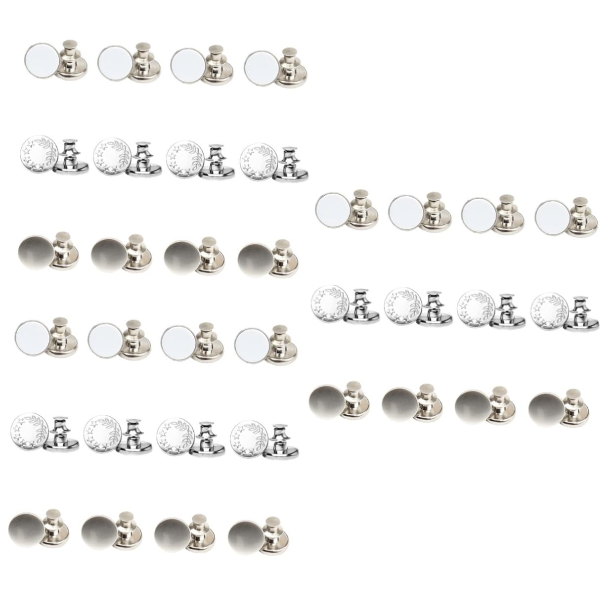 STOBOK 90piezas Botones De Jeans Ajustables Sin Accesorios Para Cintura De Pantalones Solución Para Ajustar Tallas Ropa Casual y Formal