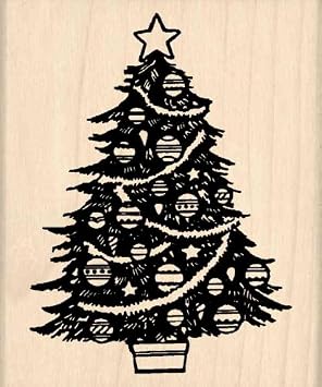 Christmas Tree Rubber Stamp
