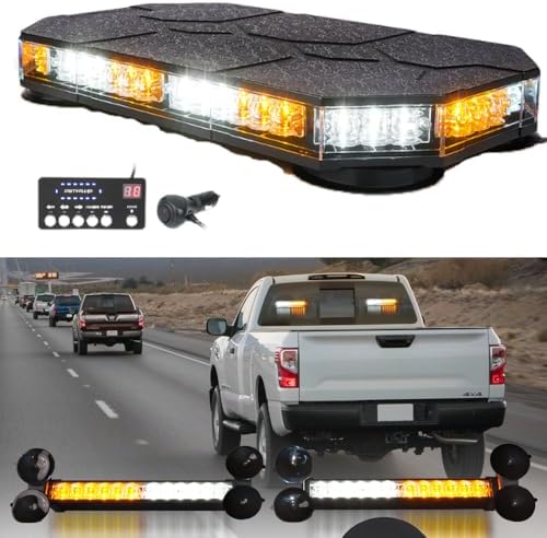 LE-JX Amber 30 LEDs Safety Strobe Flashing Light Bar Double - Foto 8