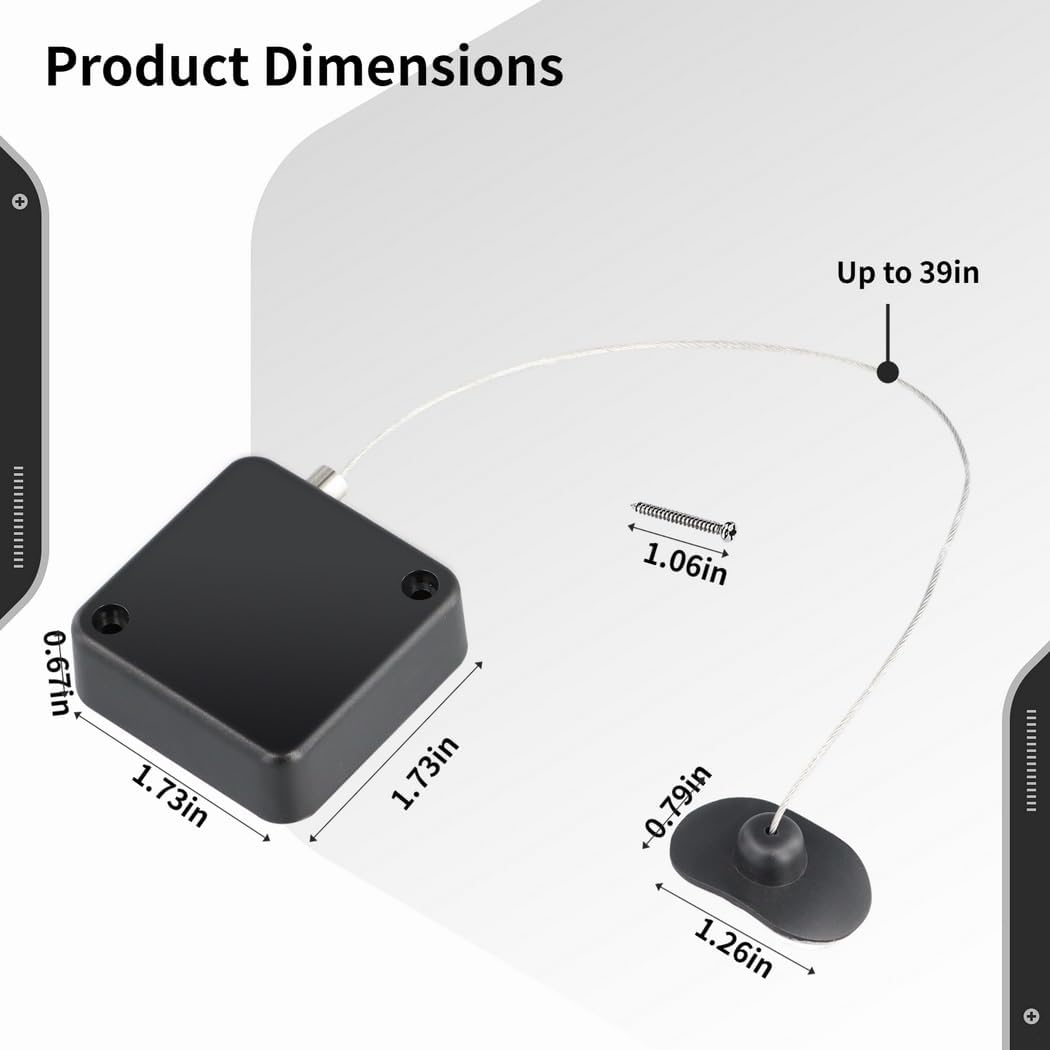 10 Pack Retractable Remote Control Cable Tether Lock, 39 Inch Adjustable Tether with Self-Adhesive Base for Tv Remotes, Game Controllers, Tablets, Speakers & Microphones