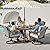 NATURAL EXPRESSIONS 5-Piece Outdoor Patio Dining Set, 4pcs Patio Swivel Rocking Chairs and 38’’ Round Dining Table with 1.65’’ Umbrella Hole