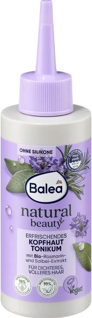 Balea Natural Beauty Refreshing Herbal Shampoo 400 ml + Scalp Tonic Natural Beauty 150 ml + Scalp Massage Brush Set of 2