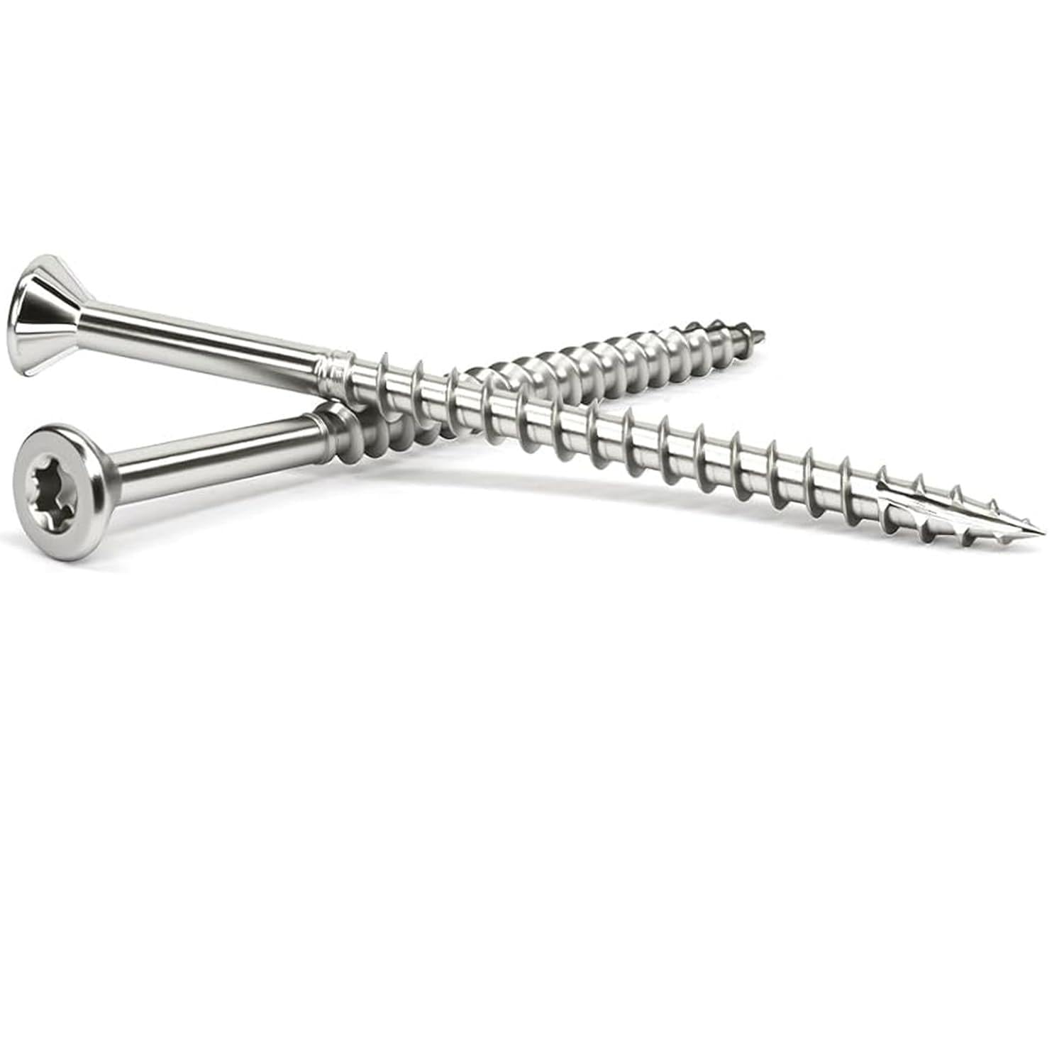 #10 X 3 Inch Stainless Steel Deck Screws 304 Grade Exterior Wood Screws 350 Pieces Flat Head Torx Drive, Type 17 Point Screws for Outdoor Wood Projects |Corrosion & Rust Resistant (Includes T20 Bit)