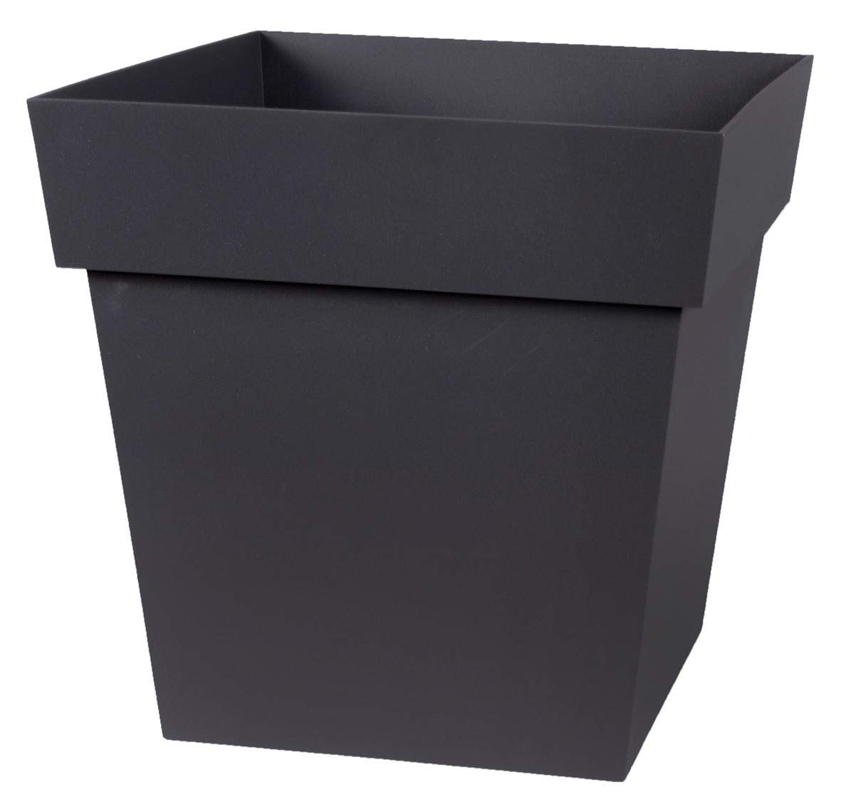 Pot de fleur carré EDA Toscane 32 cm gris anthracite 22L pour jardin et terrasse