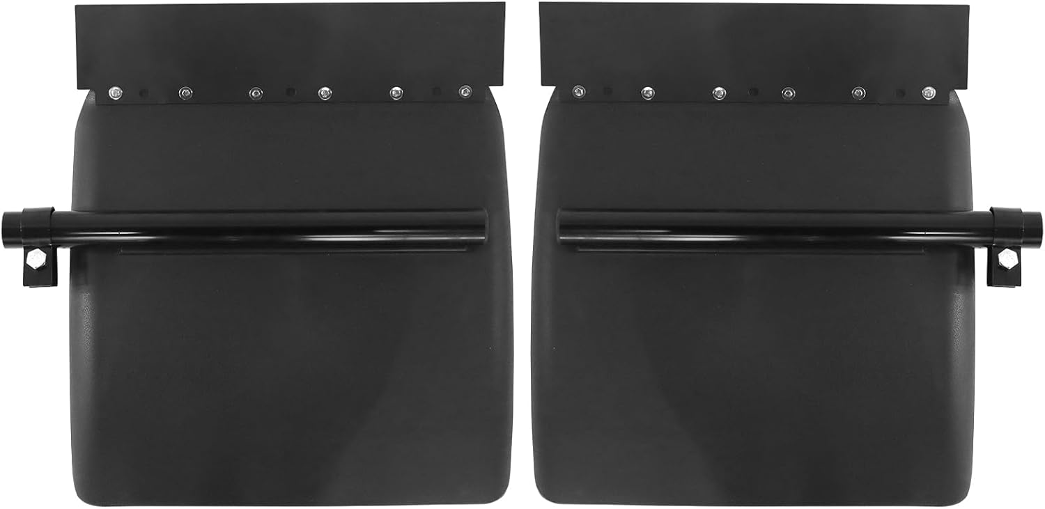 24" x 24" Pair of Black Poly Quarter Fenders Fit for Semi Truck, Heavy Duty Bracket Quarter Fender Fit for Freightliner Kenworth Volvo Peterbilt Mack International (Black Polypropylene)