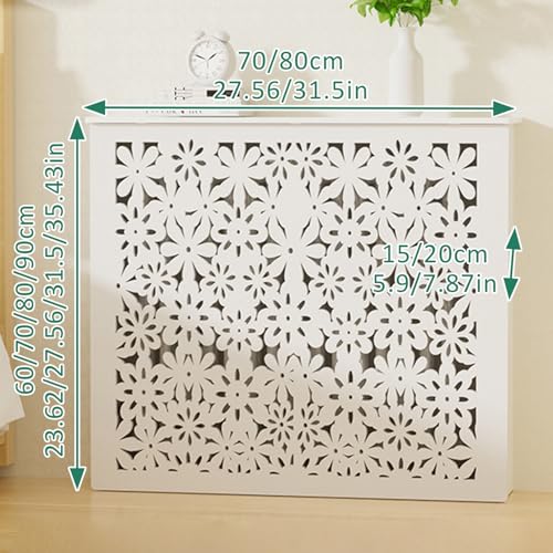 Cache-radiateur moderne en bois avec tablette supérieure de rangement