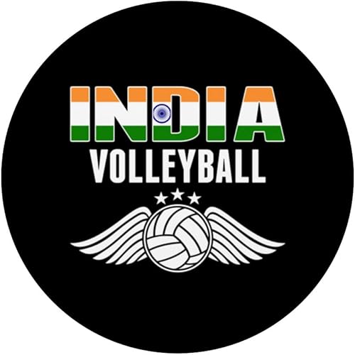 Miniatura 3 de India Volleyball Fans Jersey Pride Indian Flag Sport Lovers PopSockets Swappable PopGrip