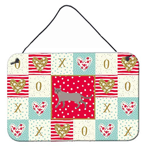 Caroline's Treasures CK5706DS812 Siamese Traditional #1 Cat Love Wall or Door Hanging Prints, Red Aluminum Metal Sign Kitchen Wall Bar Bathroom Plaque Home Decor, 8x12, Multicolor