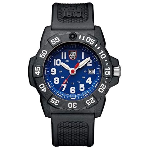 Luminox Navy Seal XS.3503.F Mens Watch 45mm - Military Dive Watch in Black/Blue Date Function 200m Water Resistant Cover