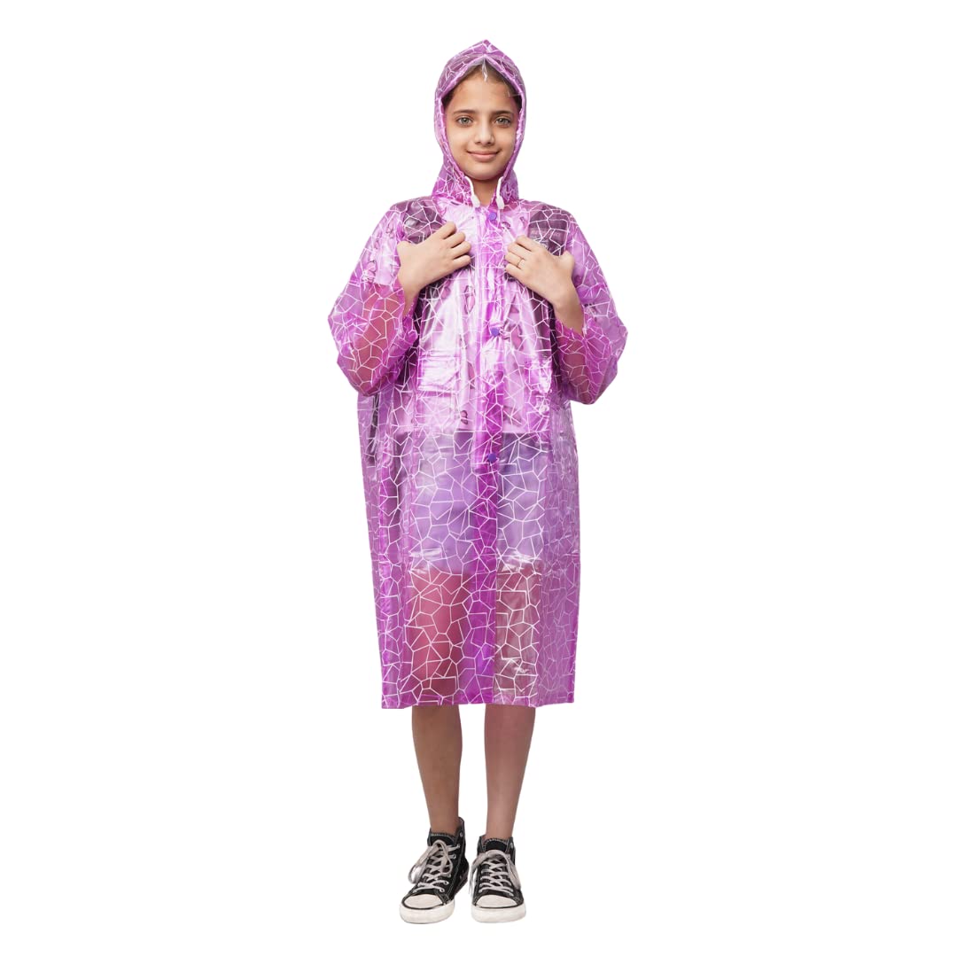 Varsha Rain Wear Kids Hooded Raincoat I Rain coat for kids I 