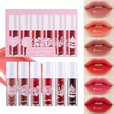 BONNIE CHOICE 6 Colors Lip Tint Stain Mini Liquid Lipstick, Korean Lip Gloss Moisturizing Natural (Set B)