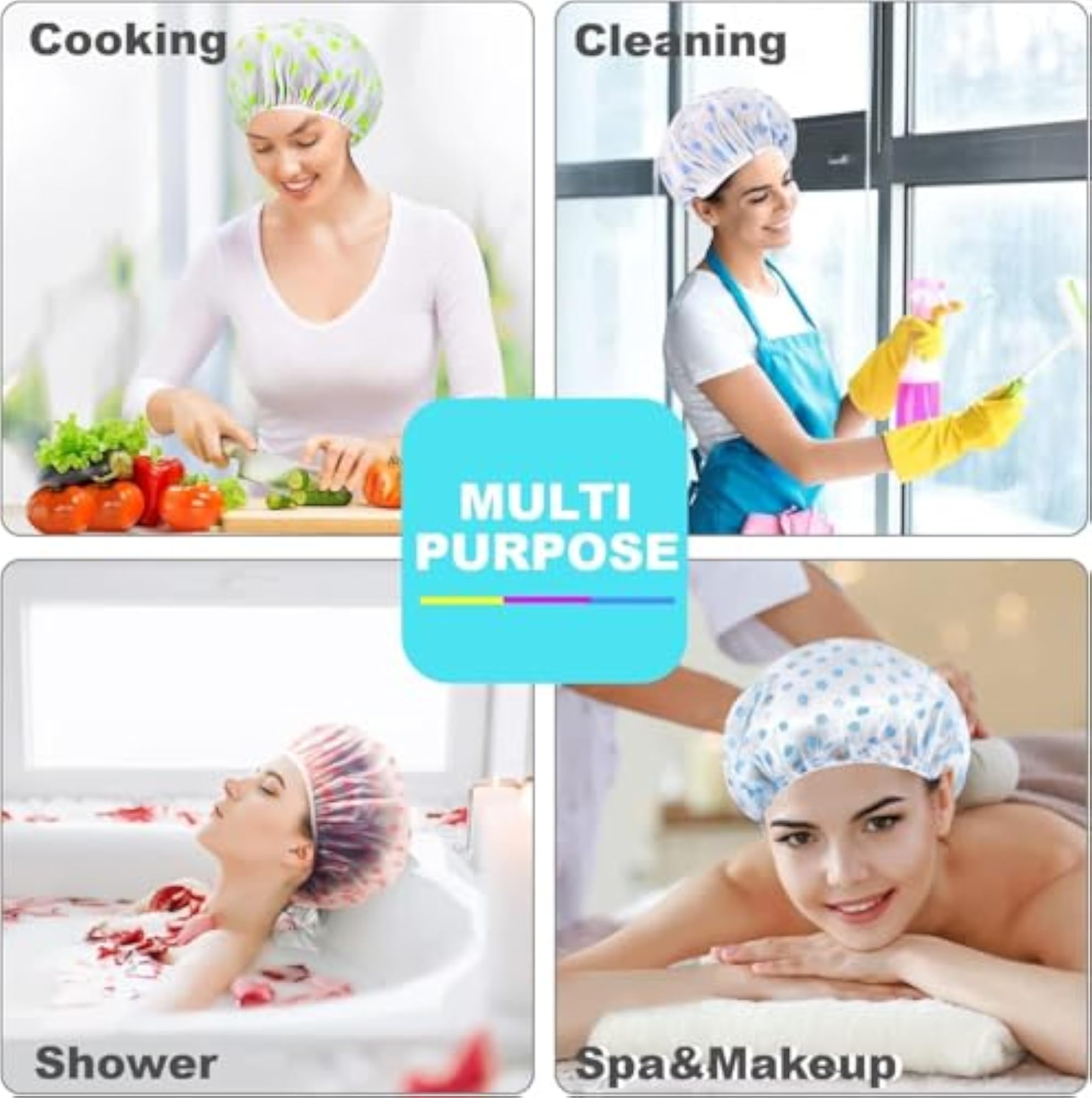 Double Waterproof Layer Shower Caps for Women