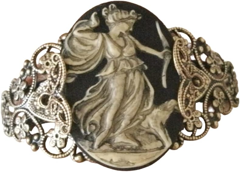 Goddess Diana Cuff Bracelet, handmade jewelry wiccan pagan wicca witch witchcraft