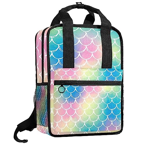 Cartable pour fille multicolore avec bretelles réglables sac à dos vert rose
