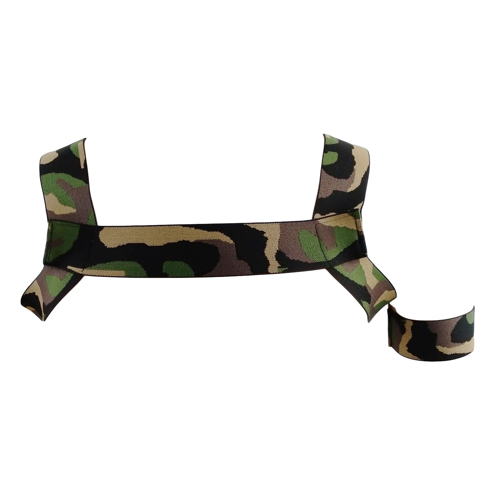 Men's Elastic Body Chest Harness Belt Exotic Muscle Shoulder Strap Corset Halter Nylon Clubwear Costume (Armygreen,One Size)