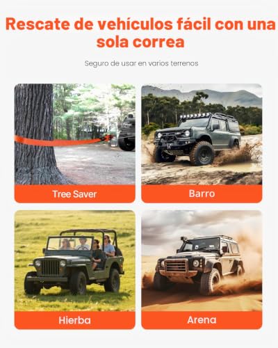 Correa de cabrestante VEVOR con fundas protectoras y grilletes de alta carga 6