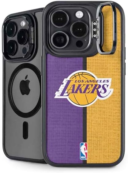 Skinit Kickstand Phone Case Compatible with iPhone 15 Pro Max - Officially Licensed NBA Los Angeles Lakers Canvas Design