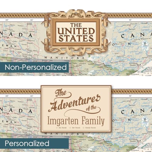 Image of Executive USA Map Poster with Pins - National Geographic Antique Style Travel Tracker - Large 24 inch x 36 inch