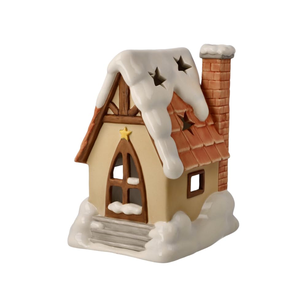 Goebel 66-704-24-1 Candle Holder Winter Forest Light House for Tea Light Stoneware 14 x 12 x 17 cm