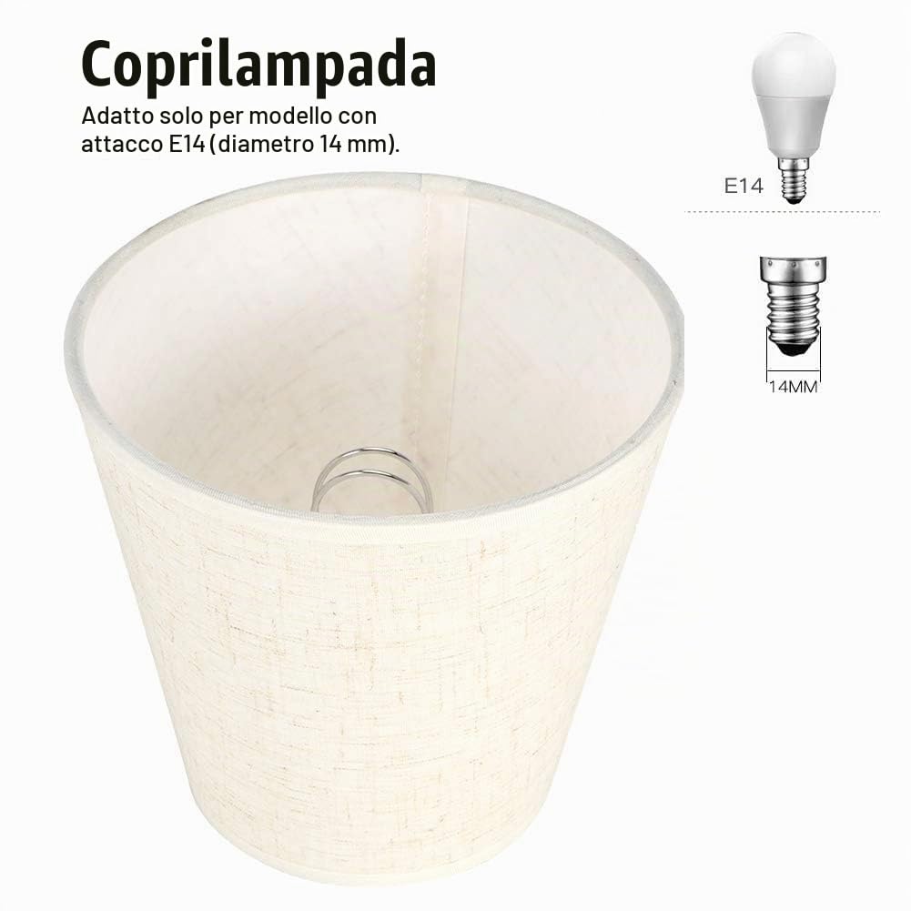6 Pezzi Paralumi in tessuto con Clip, Clip On Lampadario Paralumi per Candela Lampadario di Cristallo, 3,5 x 5,2 x 5,5 pollici