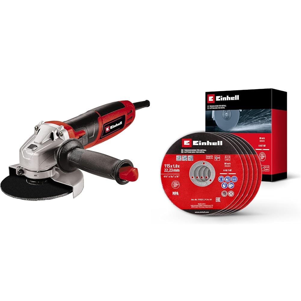 Einhell TC-AG 115/750, Avuç Taşlama + Einhell İnox kesici disk 115x1,0 mm 5 adet