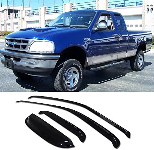 STRTSHIP 94808 Side Window Wind Deflector,4pc Outside Mount Style Sun Rain Guards Set,Window Visor fit for 1997-2003 Ford F150/Ford F250 Extended (Super) Cab with 2 Half Size Rear Doors