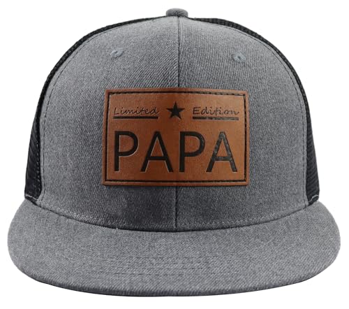 Image of Papa Gifts for Men, Cool New Papa Baseball Cap, Funny Dad Trucker Hat, Christmas Retirement Fathers Day Birthday Gifts for Pawpaw Daddy Grandpa Uncle Grey