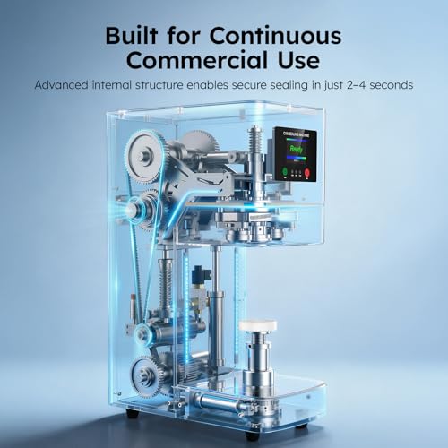 Image of Mojgar Commercial Can Sealer Machine, Automatic 202 (55mm) Soda Can Sealer