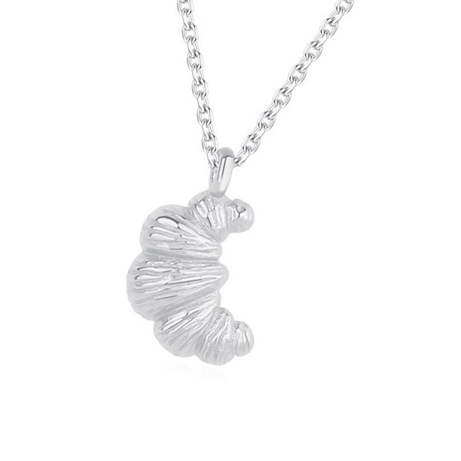 Maxtonser Croissants Inspired Necklace for Women Eye Catching Croissants Necklace Adornment Dainty Clavicle Chain Neck Accessory