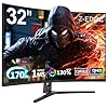 Z-Edge – Monitor curvo para juegos de 32 pulgadas, QHD 1440P 170Hz 165Hz 144Hz, monitor curvo 1500R, monitor MPRT 1ms, colores de 16.7M, contraste 3000:1, bisel ultra delgado UG32, DP x2, HDMI x2