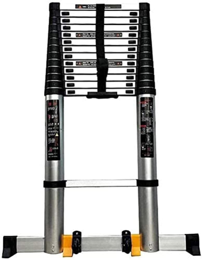 Heavy Duty Aluminum Extension Ladder - Foldable Stabilizer Bar for Safe Outdoor Climbing & Work Portable and Lightweight Ideal for Home & Professional Use