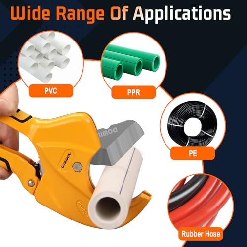 Image of PVC Pipe Cutter, Cuts up to 2-1 /2 inch, Professional Cutting PEX, PVC, and PPR Pipe, Etc, Stainless Steel Blade and Aluminum Alloy Body, One-hand Rapid Cutting Tool for the Pipe