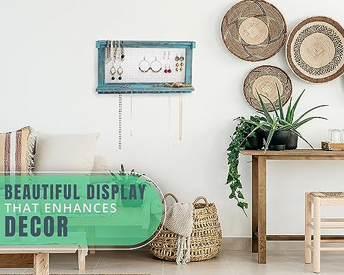 image for Comfify Rustic Jewelry Organizer – Wall Mounted Jewelry Holder with 