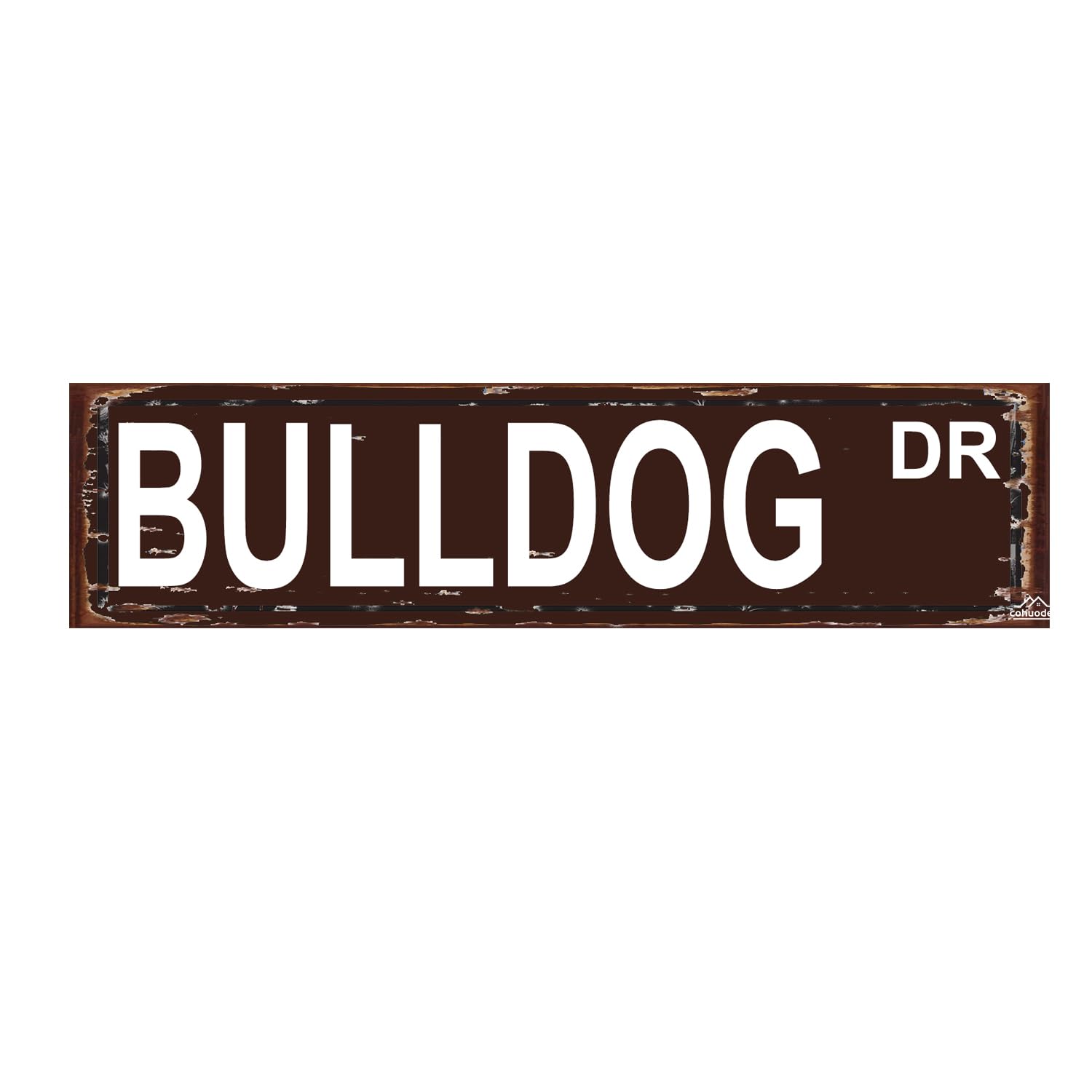 Bulldog DR Sign Dog Lover Funny Street Sign Novelty Sign for Door Name Plate Plaque Home Patio Garden Bar Farm House Garage Wall Decor Metal Tin Sign 4x16 Inch