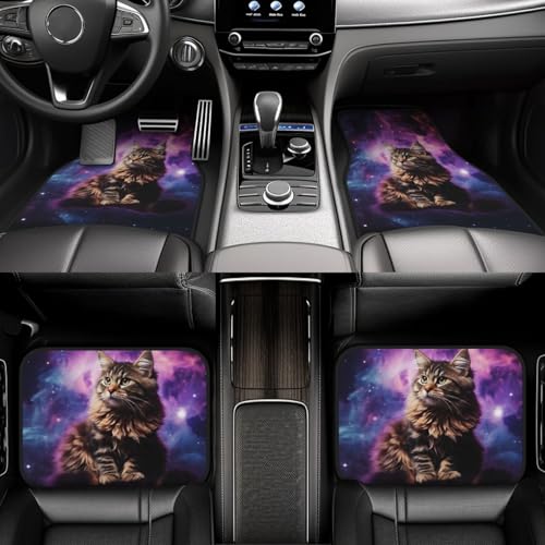 Tapis de voiture toutes saisons chat galaxie pour trajets en SUV