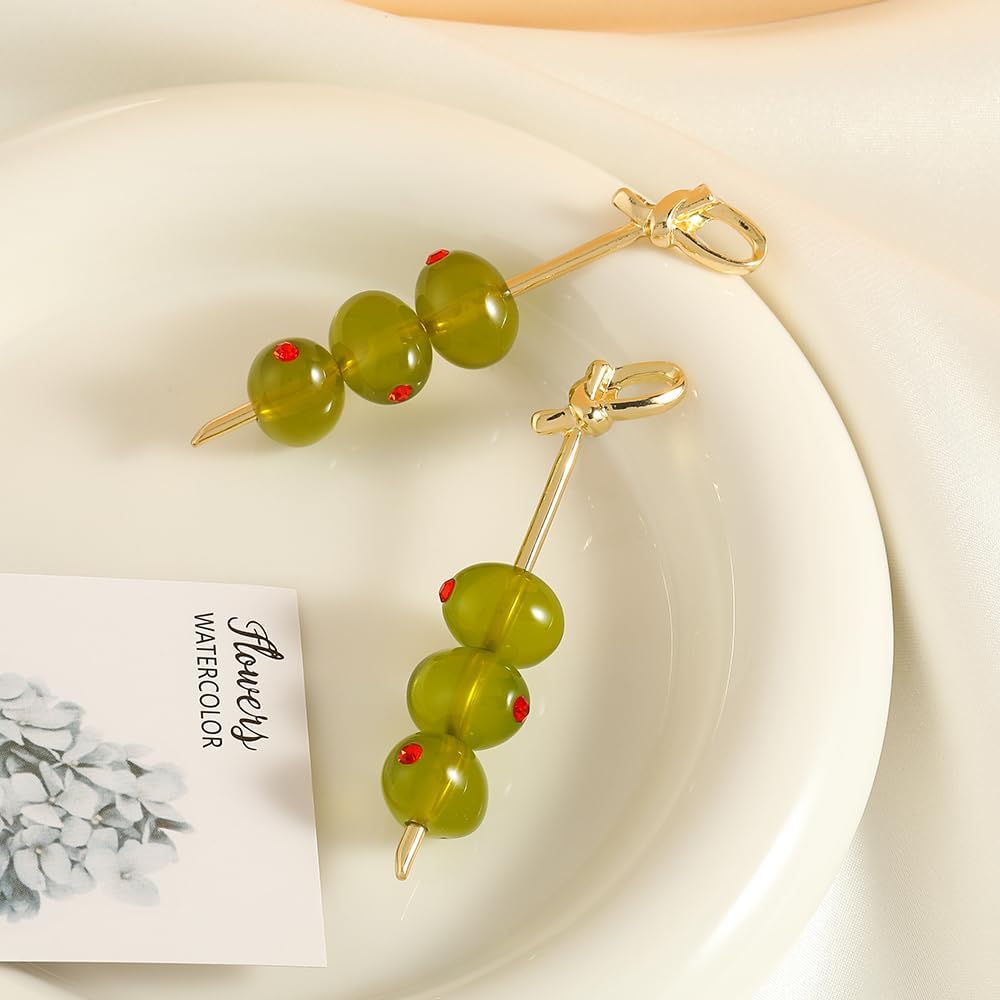 Madison Tyler Fruit Dangle Earrings for Women | Gold Plated Strawberry Apple Cherry Olive Watermelon Earrings for Women | Cute Fun Earring - Image 5