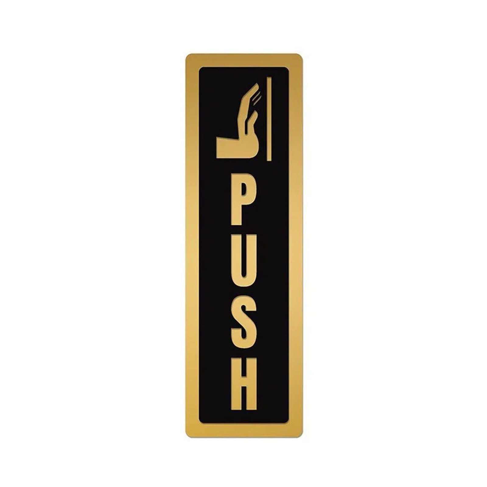 Aluminum Sliding Door Sticker Hotel Restaurant Glass Push Word Pull Sign Reminder Signage Gate for Businesses,Bathroom, Cafe(BLACK2-PUSH)