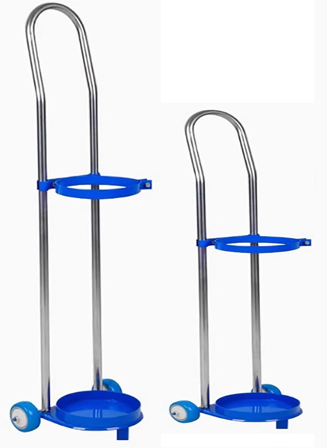 LVSEWOA Oxygen Cylinder Trolley with Single-Cylinder Bracket, Blue, Suitable for Factories, Laboratories, Hospitals and Schools.(80cm)