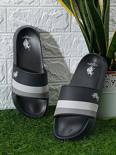 Image of U.S. POLO ASSN. mens CONEX 4.0 BLK BLACK Slide sandal - 10 UK (2FD24293Z01)
