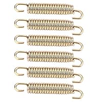 Schalldämpferhaken Auspuffrohr Federhaken 6 Stück Edelstahl Schalldämpfer Auspuffrohr Federhaken für Roller ATV(Gold) für auspuff Federn auspufffedern auspuff Feder 70mm auspufffeder