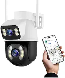 Camera Wifi Segurança 2 em 1 Externa e Interna 360 Lampada e com Audio Dupla Lente Icsee | Vigilancia Noturna