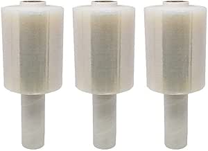 Shrink Wrap Roll Black Shrink Wrap Stretch Film - 3 Rolls, 5" X 1000 Ft, 80 Gauge With Handle Shrink Wrap Supplies - Foto 4