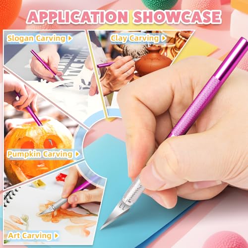 Image of 55 PCS Exacto Knife Set, 5 Piece Craft Knife and 50 Additional SK5 Blades, Hobby Knife for Miniatures, Professional Exacto Knife for Crafting, Precision Knives for Crafts