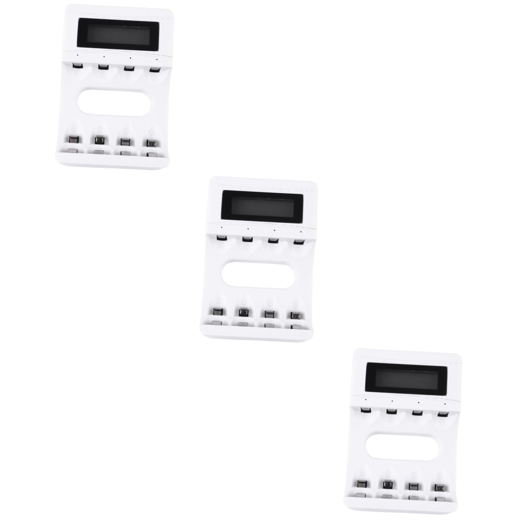 HEMOTON 3pezzi Caricabatterie Lcd Slot Per Batterie Ricaricabili Caricatore Usb Con Display Per Monitoraggio Carica e Protezione Da Sovraccarico Compatibile Con Aa Aaa