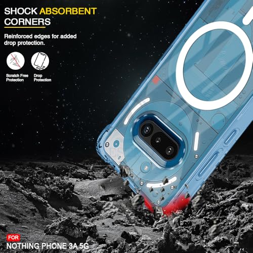 Image of AESTMO Clear Back Cover for Nothing Phone 3A 5G | 360 Protection | Transparent Back Cover for Nothing Phone 3A 5G (PC + TPU, Compatible with MagSafe Accessories, Transparent Bumper)