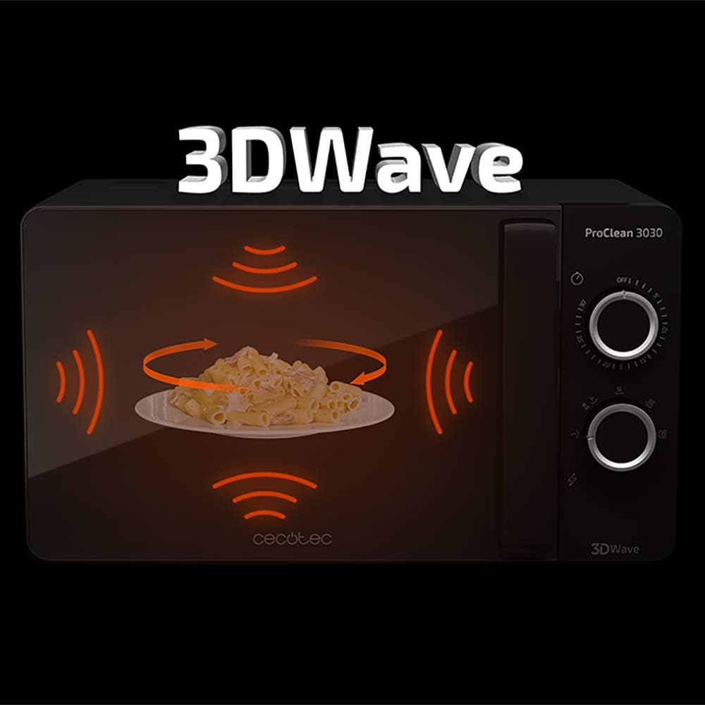 Illustration of 3DWave technology in a microwave oven
